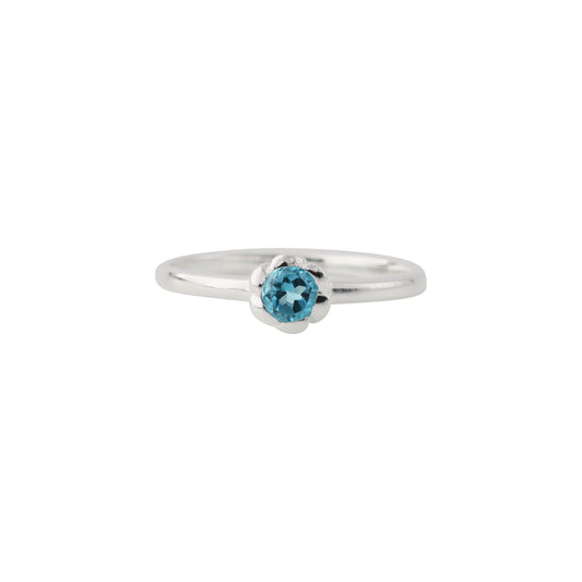 Silver ring partially gold-plated with topaz London | Fine flat