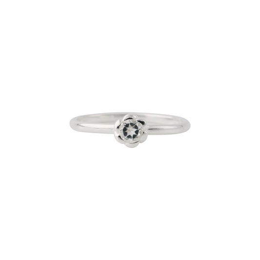 Silver ring partially gold-plated with topaz London | Fine flat