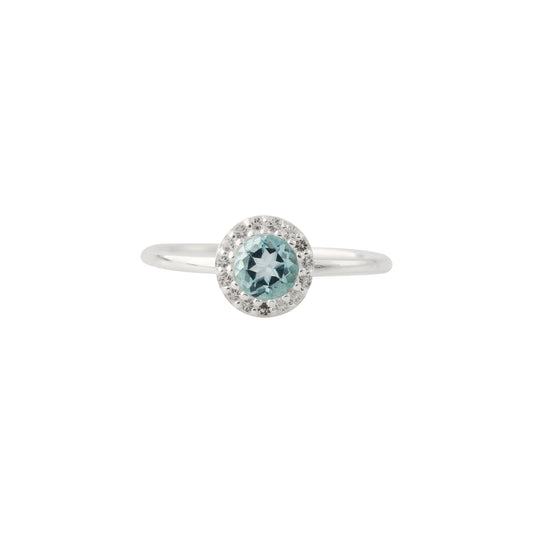 Silver ring partially gold-plated with topaz London | Fine flat