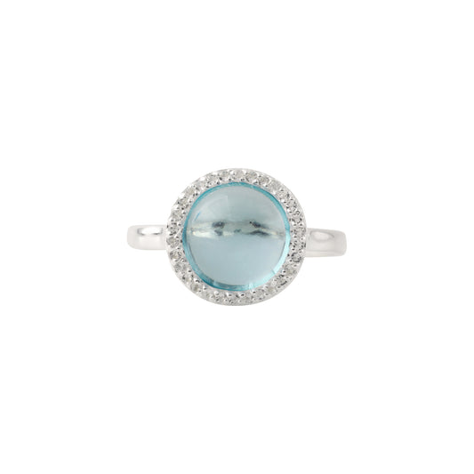 Silver ring partially gold-plated with topaz London | Fine flat
