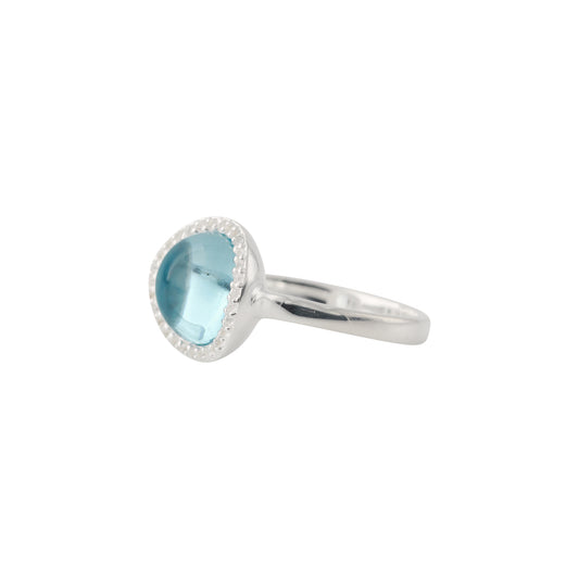 Silver ring partially gold-plated with topaz London | Fine flat