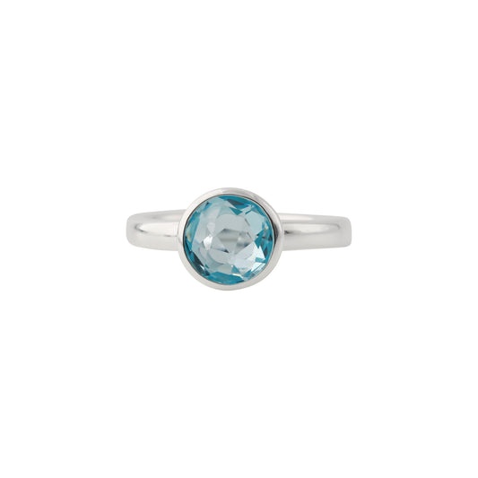 Silver ring partially gold-plated with topaz London | Fine flat