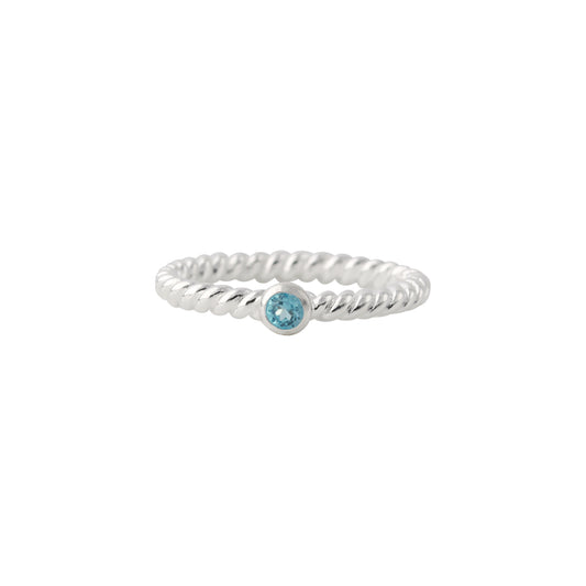 Silver ring partially gold-plated with topaz London | Fine flat