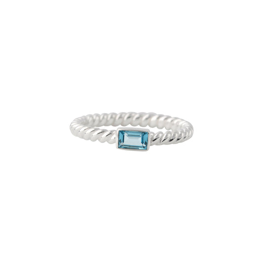 Silver ring partially gold-plated with topaz London | Fine flat