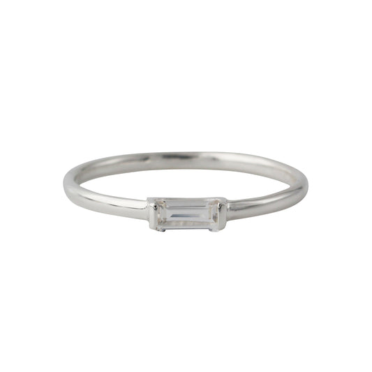 Silberring mit 2,5x5mm Bergkristall
