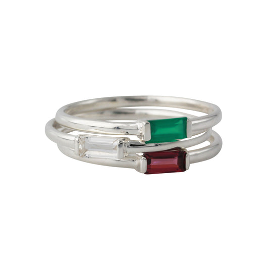 Silberring mit 2,5x5mm Bergkristall
