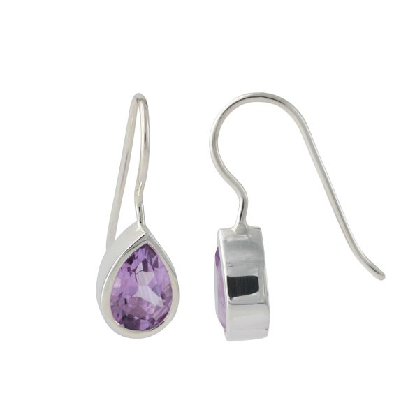 Silberohrhänger mit Amethyst