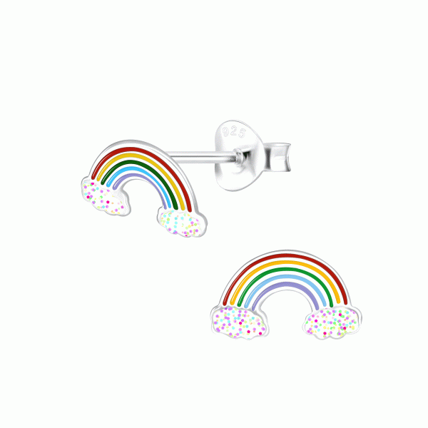 Kinderohrstecker, 925 Silber, Regenbogen