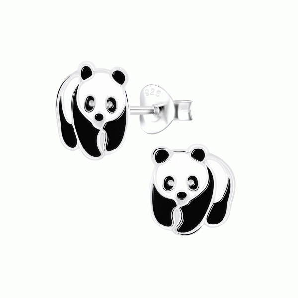 Kinderohrstecker, 925 Silber, Panda