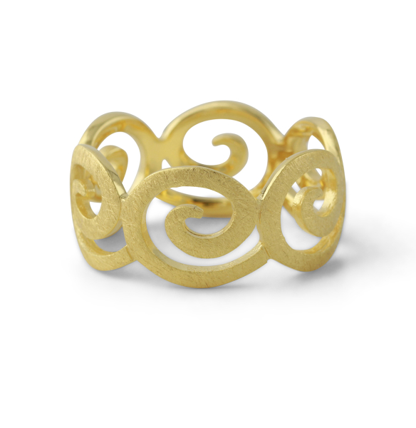 Silberring "Spirale", 18ct vergoldet